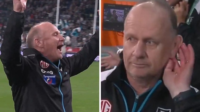 Ken Hinkley was pumped after Port's win.