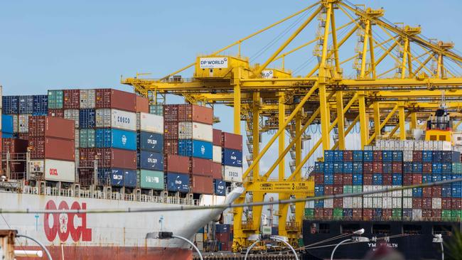 A cyber attack has crippled DP World, which manages 40 per cent of Australia’s container shipments. Picture: NCA NewsWire/Seb Haggett.