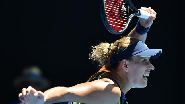 Angelique Kerber had her hands full against Hsieh Su-Wei. Picture: AFP