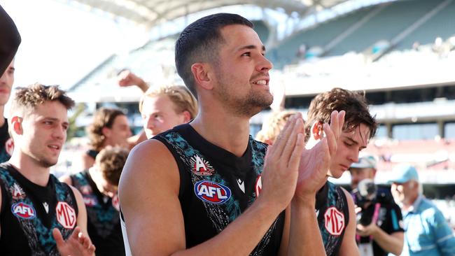 Ryan Burton will return against Geelong. Picture: Sarah Reed/AFL Photos via Getty Images