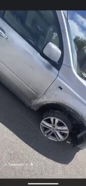 Footage was posted on social media of a Nissan 4WD with tyres shredded to the rims after it was stolen from Point Vernon, Hervey Bay, on Sunday, October 2.