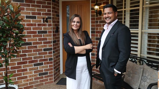 Sydney sellers Sara Perry and Karl Anthony at their renovated Quakers Hill home. John Feder/The Australian.