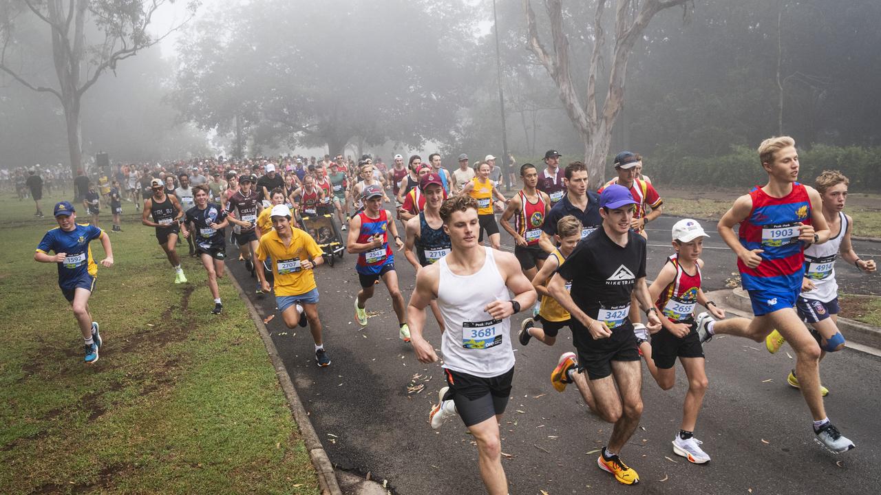 The start of the 10km event of Peak2Park, Sunday, March 3, 2024. Picture: Kevin Farmer