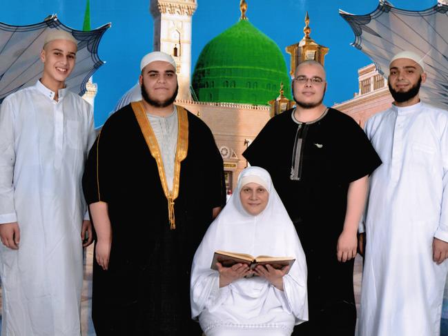 L-R Taha, Hamza, Bilal and Omar and their mother, Bassama Elbaf. Omar Elbaf and his brothers Taha, Hamza and Bilal told their parents they were going for a holiday in Thailand in November but later sent a text message to their sister on Tango saying they had arrived in Syria.