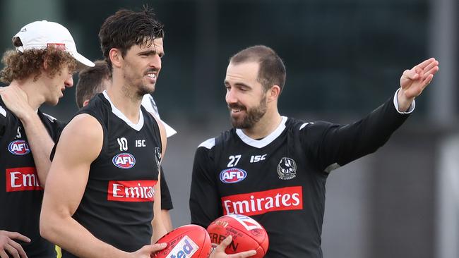 Scott Pendlebury and Steele Sidebottom are at the end of their stellar careers. Picture: Scott Barbour/Getty Images