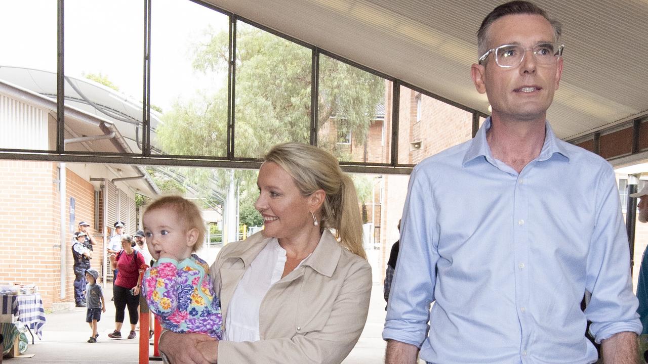 It is the first time the Premier has voted while he is gunning for the top job. Picture: NCA NewsWire/ Monique Harmer