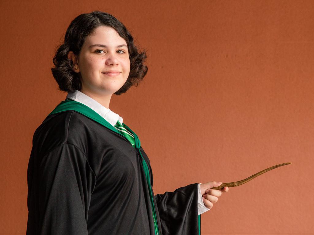 Liadan Young was dressed as the Slytherin House member Pansy from Harry Potter at TROPiCON at the Darwin Entertainment Center Picture: Glenn Campbell