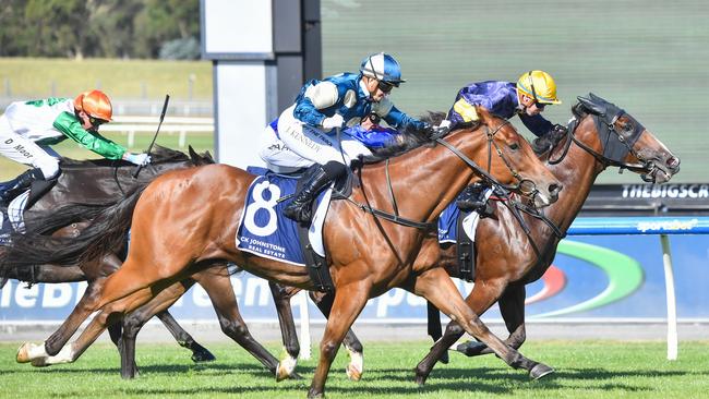 Sunshineinmypocket ridden by Jaylah Kennedy wins the Nick Johnstone Real Estate Handicap on Saturday Picture: Pat Scala