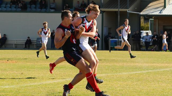 Action from the Uraidla v Blackwood HFL match on Saturday. Picture: Fi Zevenboom