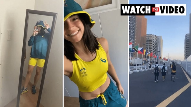 Aussie boxer Skye Nicolson arrives at the Olympic village