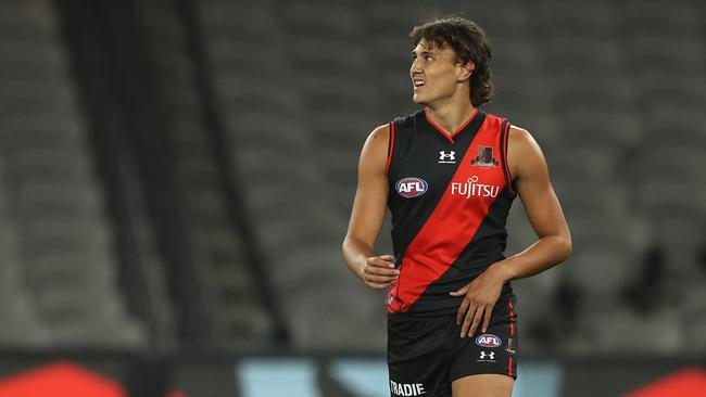 Tex Wanganeen finally got out on the field for a cool-down after the final siren. Picture: Robert Cianflone/AFL Photos/via Getty Images