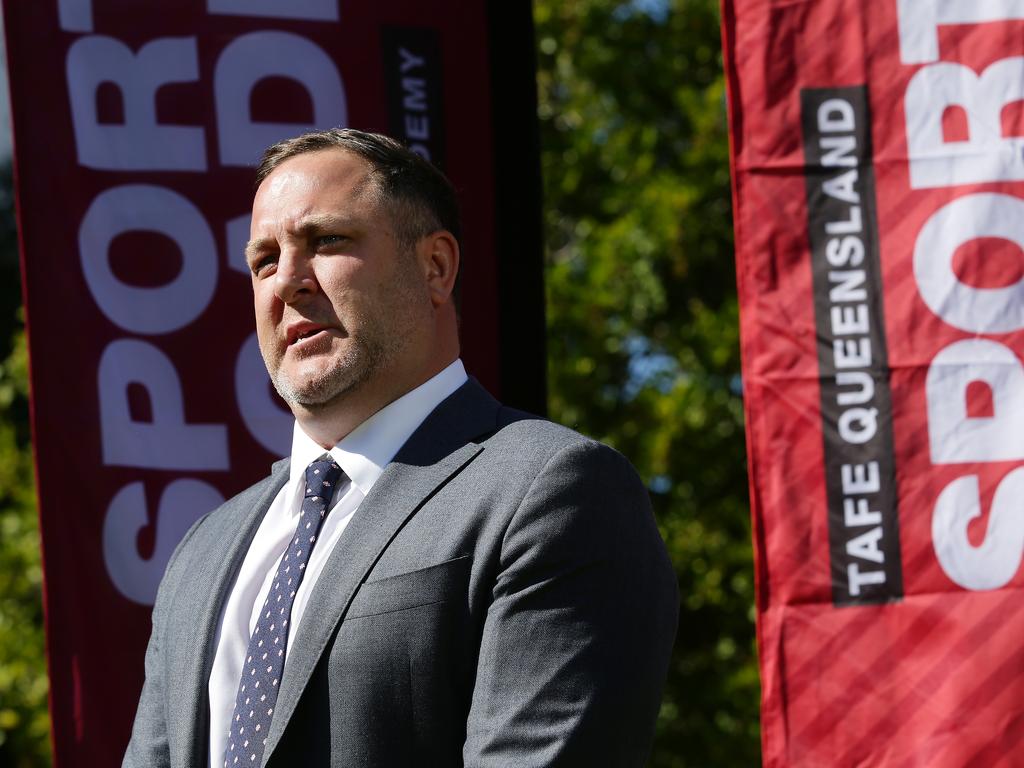 Rohan Sawyer is stepping down from his role as QRL CEO. Picture: AAP Image/Claudia Baxter