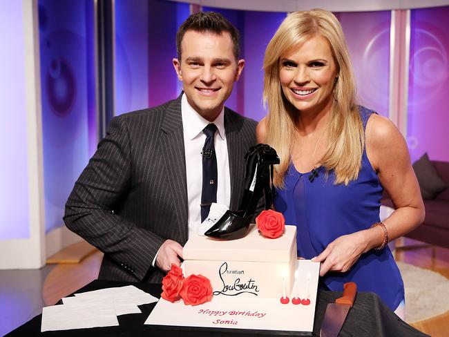 Might go missing ... Sonia Kruger with David Campbell mark her 49th birthday on the Morning Show. Picture: Adam Taylor