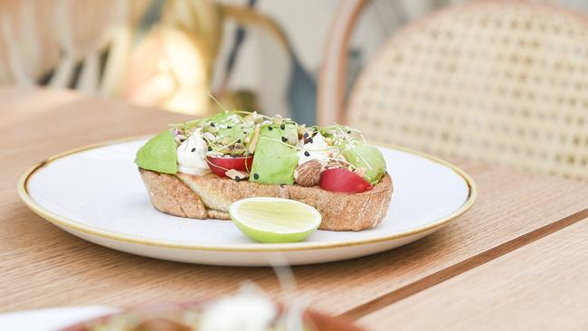 The Avocado on Sourdough featuring labneh, lime, herbs, seeds and nuts is another satisfying and healthy brunch/lunch option at Sisterhood. Picture: JEAN-PIERRE BIASOL