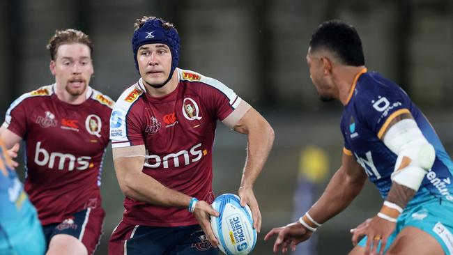 Josh Flook (centre) will return for the Queensland Reds on Saturday night. Picture: Fiona Goodall/Getty Images