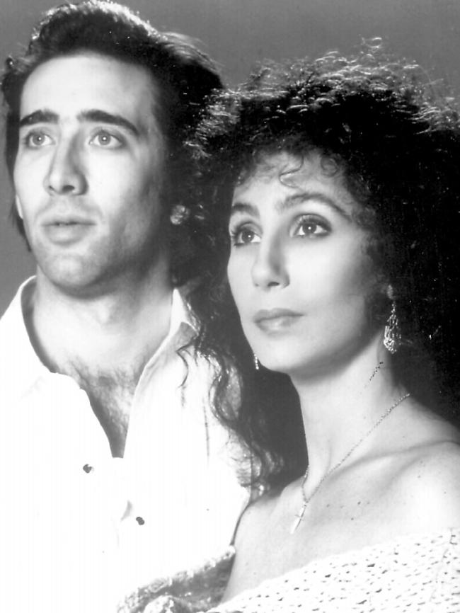 1987 : Actors Nicolas Cage & Cher in 1987 film 