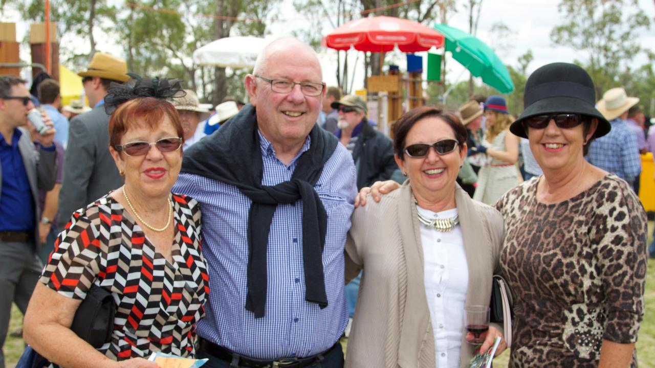 Lyn Ward (Miles), Lester &amp; Mary-Jane White (Brisbane), Joanne Smith (Dalby) at the Burrandowan Races Photo Contributed