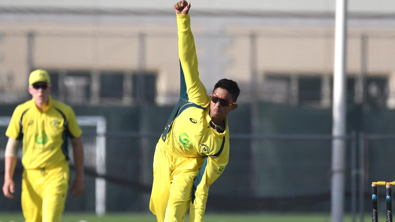 Nivethan Radhakrishnan in action for Australia's under-16s. Picture courtesy of PCB.