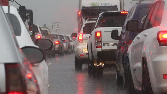 The Captain Cook Highway was experiencing heavy traffic this morning. Picture: Brendan Radke