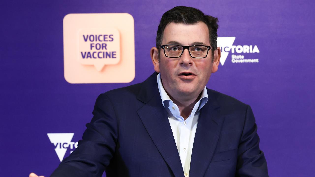 Daniel Andrews has hinted at giving all Victorian high school students at least one Covid jab by the end of this year. Picture: NCA NewsWire / Ian Currie