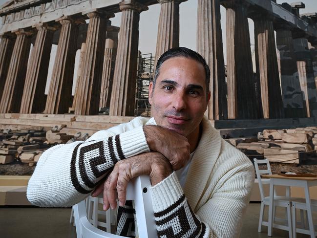 22/6/2023 : Artist Michael Zavros with his giant and freshly painted Acropolis now in GOMA, ahead of the opening of his new exhibition  “The Favourite" , South Brisbane pic Lyndon Mechielsen