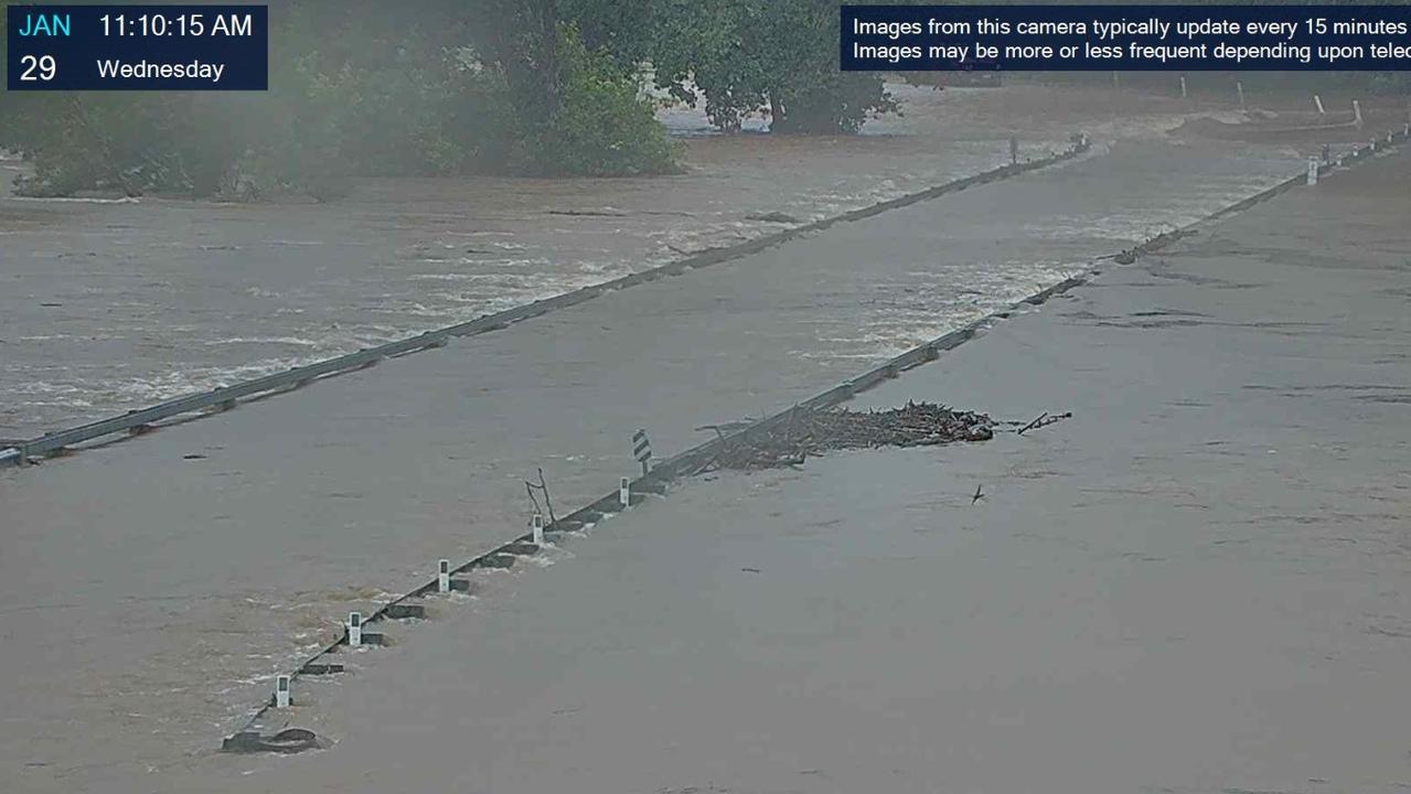 Peets Bridge at 11am was under water.