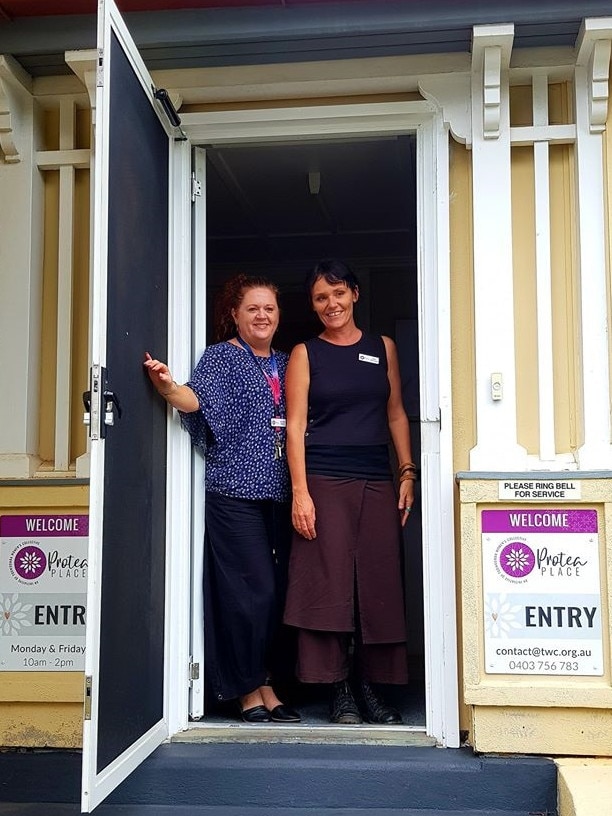 Protea Place CEO Amanda Dalton and co-ordinator Susy Wenitong at the Toowoomba women’s support centre on Russell Street.