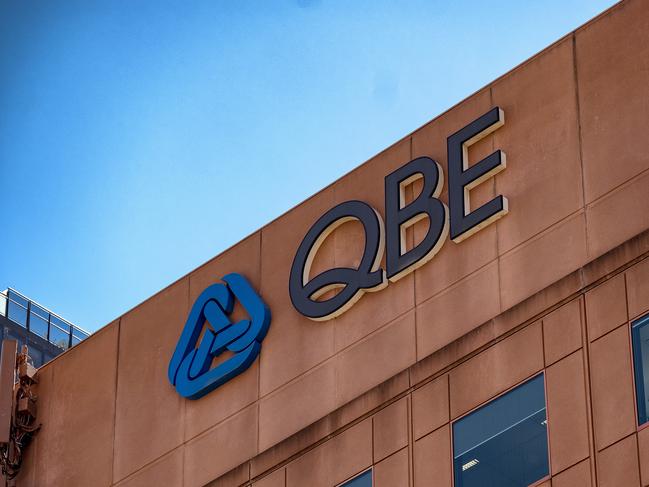 QBE signage is seen outside their office in Melbourne on Monday 26 February 2018. (AAP Image/Luis Enrique Ascui) NO ARCHIVING