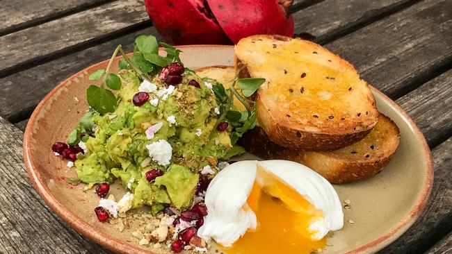 The smashed avo brekkie. Picture: Jenifer Jagielski