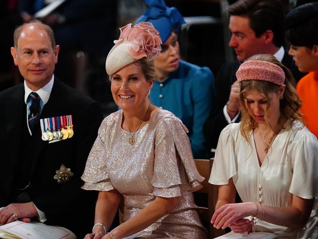 Prince Edward, Earl of Wessex, Sophie, Countess of Wessex, Lady Louise Windsor. Picture: GettyImages