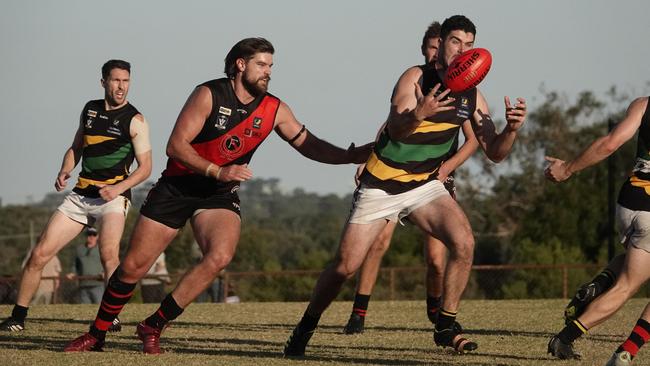 MPFNL: Action from the clash between Frankston Bombers and Dromana. Picture: Valeriu Campan