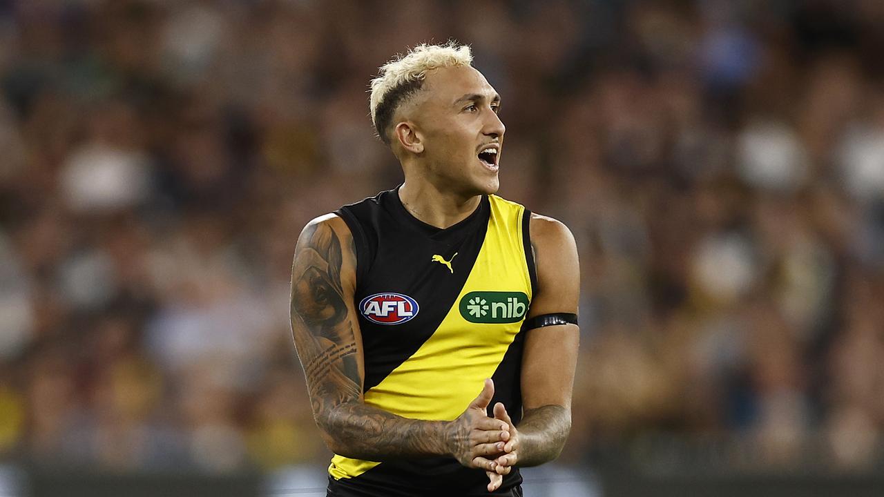 Shai Bolton reacts after his miss late in the game. Picture: Daniel Pockett/Getty Images