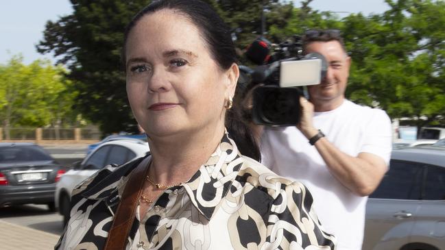 Cathy Britten/Hogben, former millionaire now on driving charges and dishonest dealing arrives at Christies Beach Magistrates Court. 22nd October 2024 Picture: Brett Hartwig