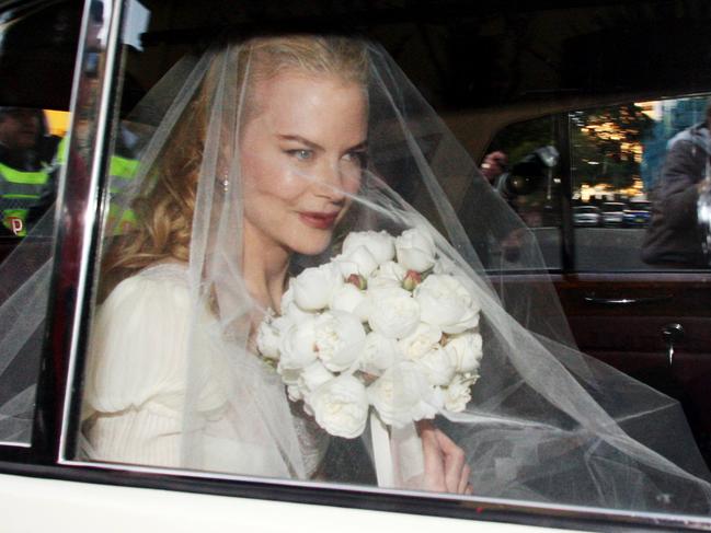 Nicole Kidman leaves her Darling Point home for her wedding to Keith Urban at the Cardinal Cerretti Memorial Chapel on the grounds of St Patrick's Estate, Manly, Sydney.