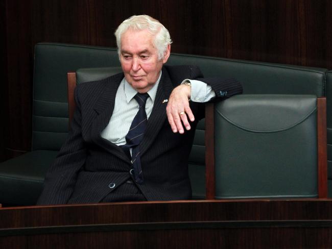 Former Federal Franklin Tasmanian parliamentarian Bruce Goodluck watching State Parliament from the gallery.