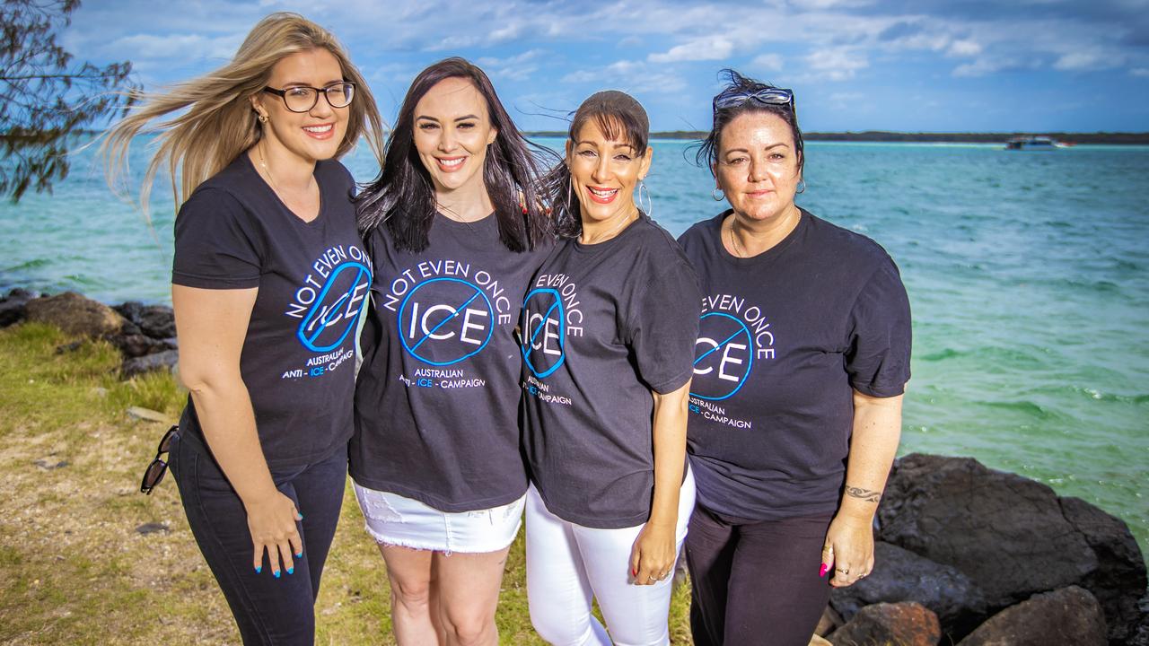 Queensland mums Esther Degen, Stacey Walker, Andrea Simmons and Tania share their raw, honest, and personal stories of ice addiction and recovery in the hopes of helping others. Picture: NIGEL HALLETT