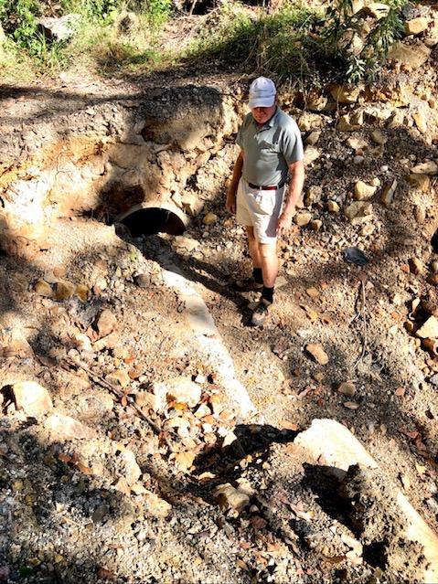 The head height crater was formed by the recent floods in March. Pics supplied