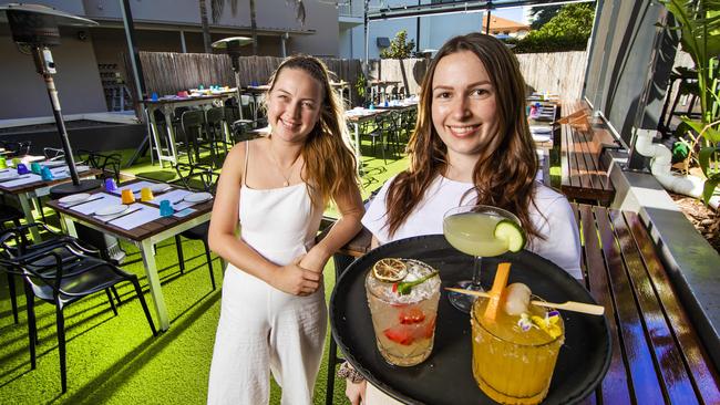 Function co-ordinators (from left) Emma Rodger and Tiffany Brewster from Hideaway Kitchen &amp; Bar Function on the Gold Coast are frustrated residents of Greater Sydney cannot visit. Picture: Nigel Hallett