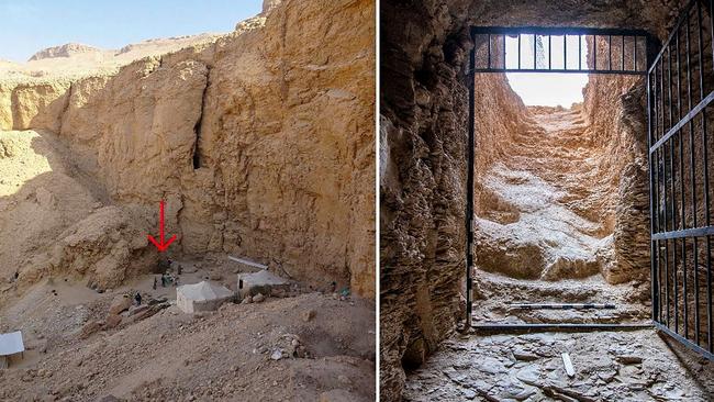 The location and entry to King Thutmose II’s tomb. Picture: AFP