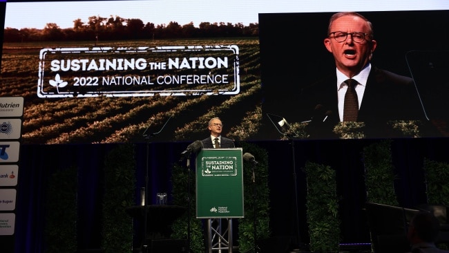 Opposition Leader Anthony Albanese spoke at the National Farmers Federation conference in Canberra. Picture: NCA NewsWire / Gary Ramage