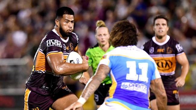 Payne Haas was superb for the Broncos but needs support. Picture: Getty Images