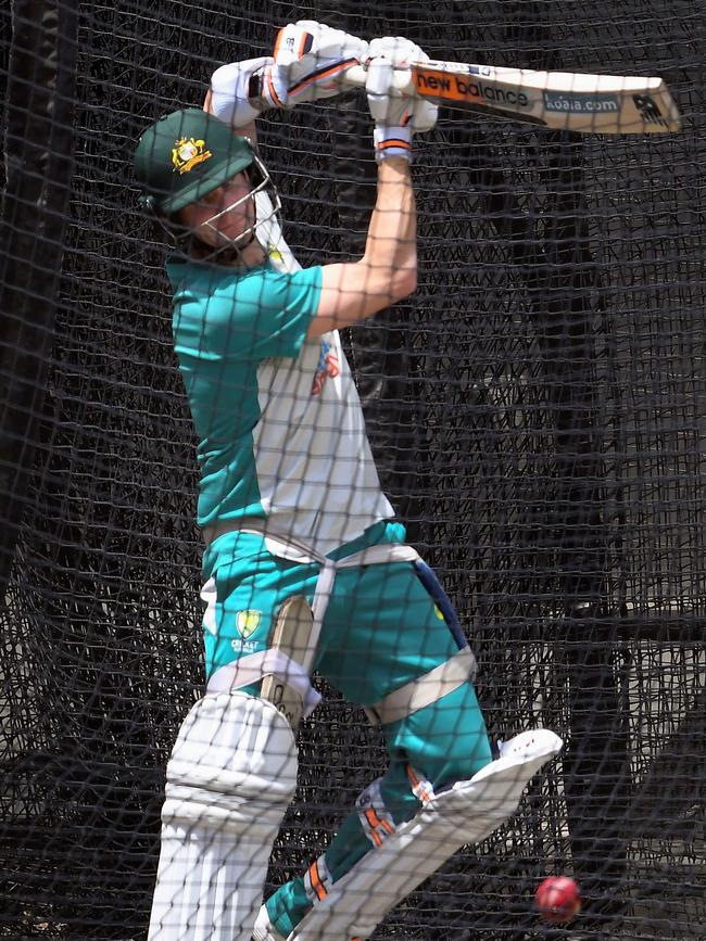 Smith in full cry in the nets.