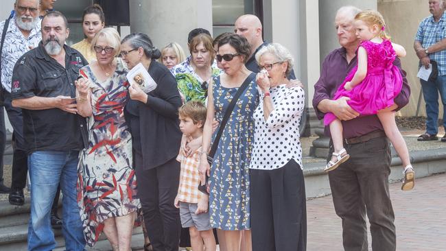 Mr Kavanagh’s wife Jude with children Reuben and Kate, and family. Picture:Rob Leeson.