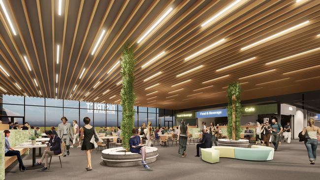 Artist’s impression of the food court inside the District Outlet Centre. Picture: Intro Architects