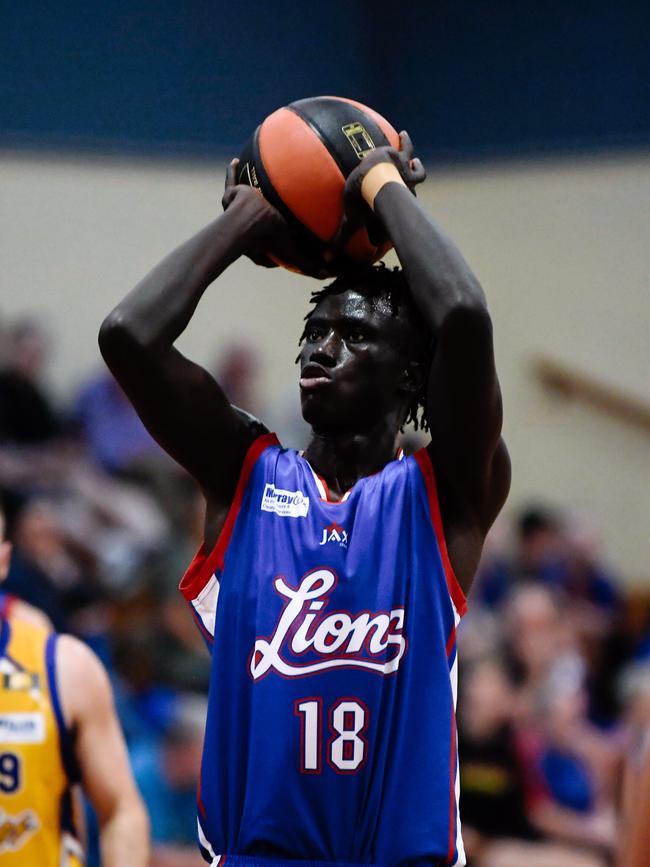 Dau leads the Lions in points and rebounds in his first season in the league. Picture: AAP/Morgan Sette.