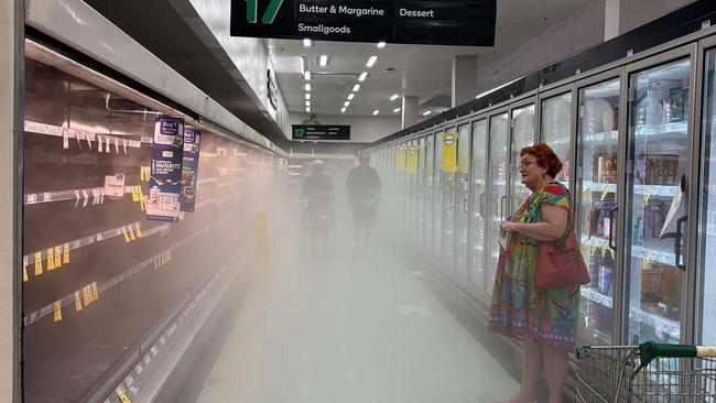 Cold isles were left shrouded in the mist of refrigerators cooling zero product. Photo: Samantha Healy.