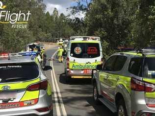 MAN CRITICAL: A man in his mid 20s is in a critical condition after being hit by a car at Glasshouse Mountains and carried 50m on the bonnet before being thrown into a gully.