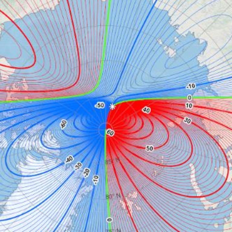 Magnetic Declination Map 2025