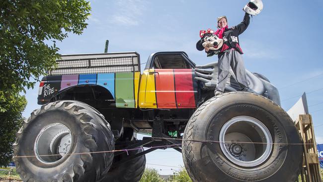 Monster Truck driver Alexandra Luver at West Gosford ahead of the Festival of Fun demolition derby/monster trucks show at Gosford Showgrounds. Picture: Troy Snook