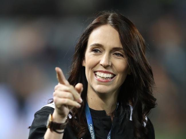 AUCKLAND, NEW ZEALAND - AUGUST 25:  New Zealand Prime Minister Jacinda Ardern during The Rugby Championship game between the New Zealand All Blacks and the Australia Wallabies at Eden Park on August 25, 2018 in Auckland, New Zealand.  (Photo by Phil Walter/Getty Images)